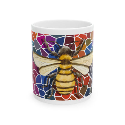 Bee & Stained Glass Ceramic Mug 11oz