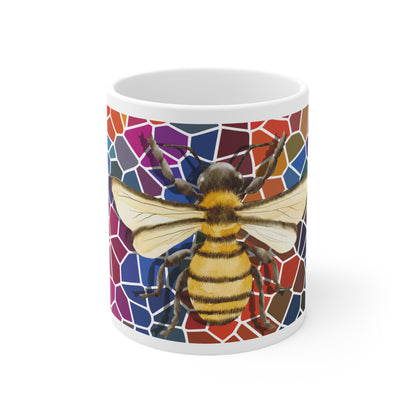 Bee & Stained Glass Ceramic Mug 11oz