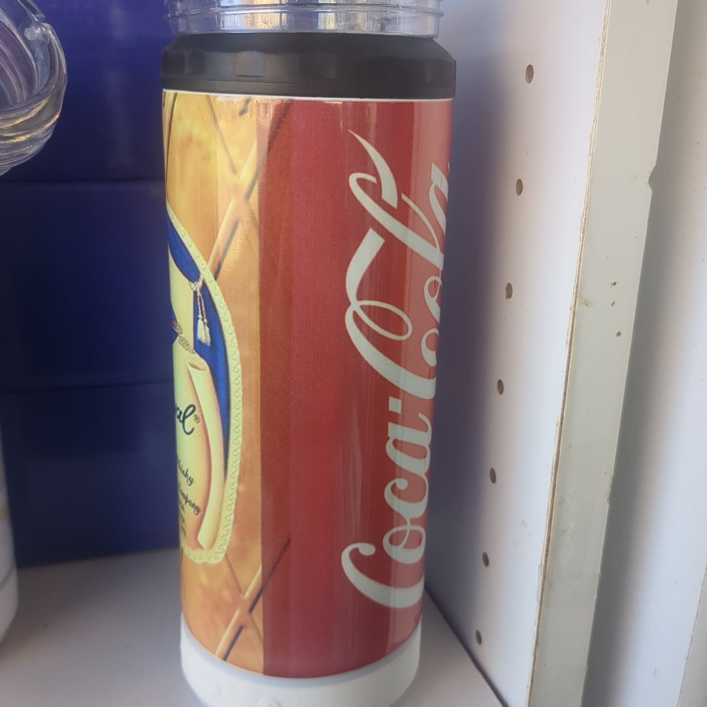 17 Oz Insulated Stainless Steel Tumbler With Bluetooth Speaker Tumblr Lid And Can Cooler. Cola And Spirits