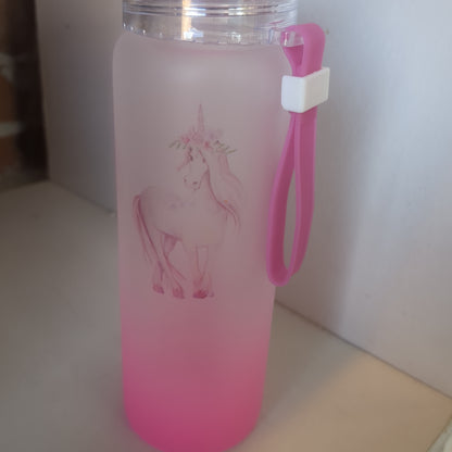 17oz Double Walled Glass Tumbler 3 Unicorns