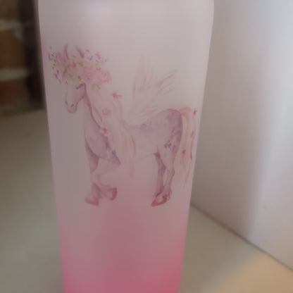 17oz Double Walled Glass Tumbler 3 Unicorns