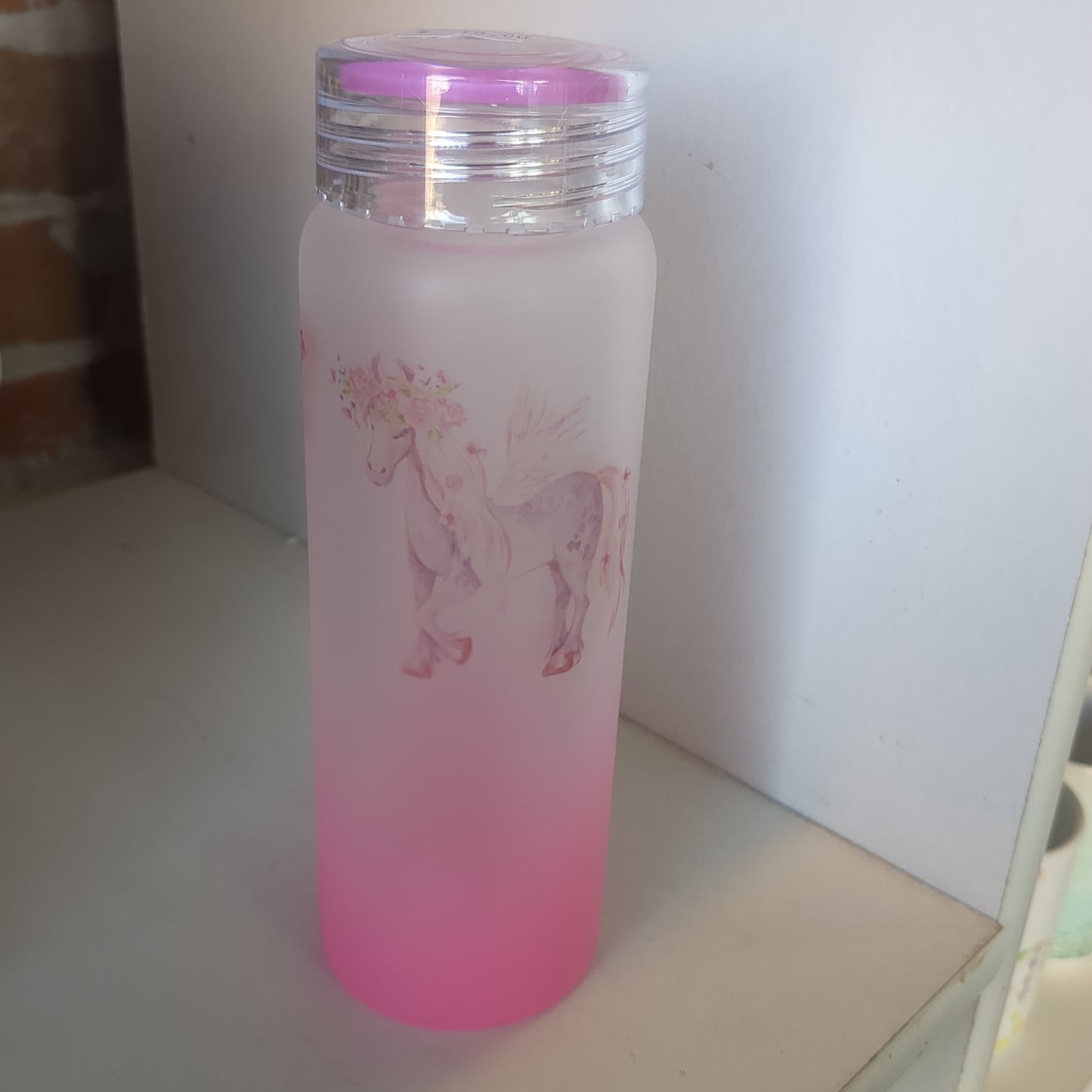 17oz Double Walled Glass Tumbler 3 Unicorns