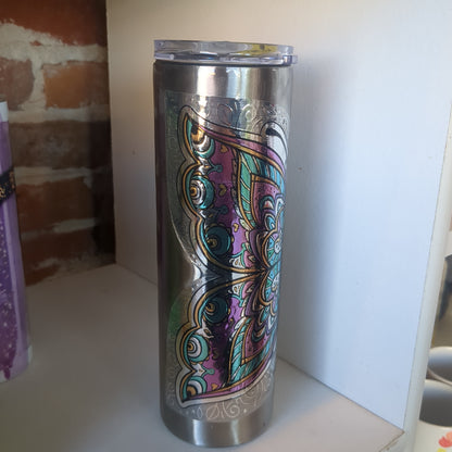 30 ounce stainless steel. Insulated Tumbler butterfly