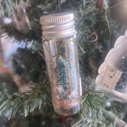 2 Inch jar With Tree Ornament