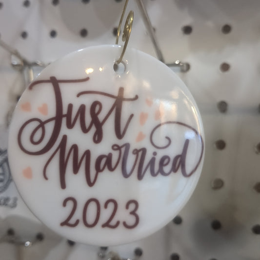 2023 Just married ceramic ornament