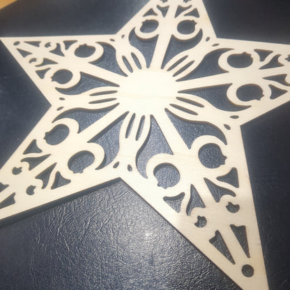 Unfinished wooden star for crafting