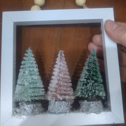 Unique Mini tree frame with wooden bead hanger