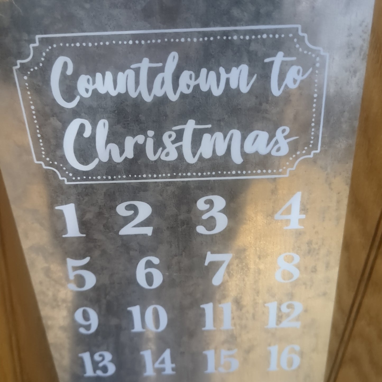 Christmas countdown galvanized metal sign