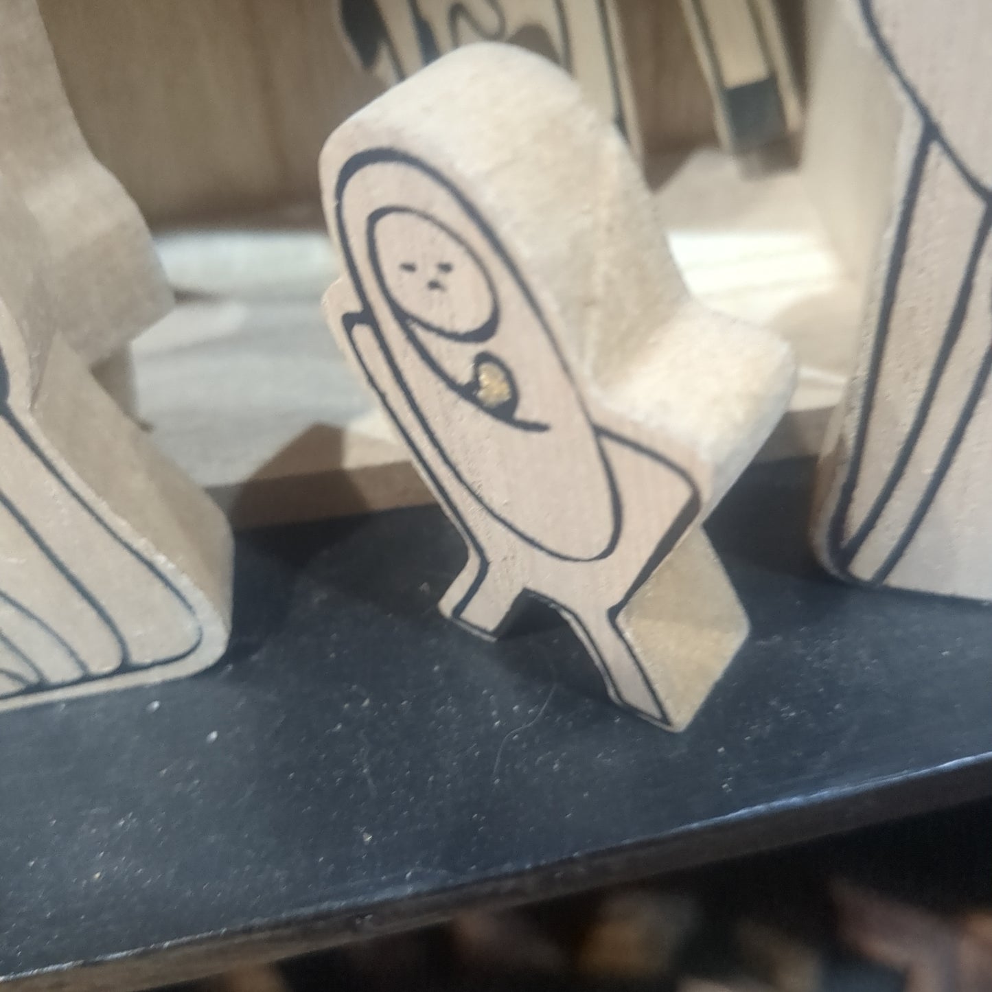 Wooden Nativity Set with book for kids