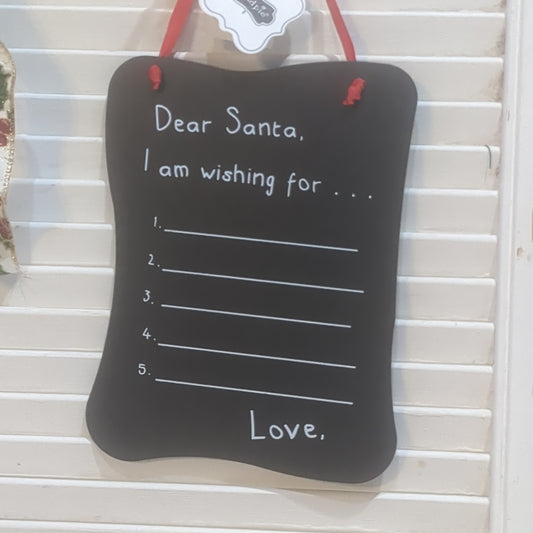 Santa Wish List chalkboard