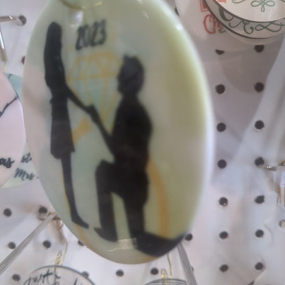 2023 Engaged Ceramic Ornament