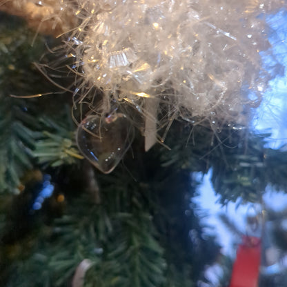 Soft Angel Ornament With Acrylic heart And Fuzzy Dress