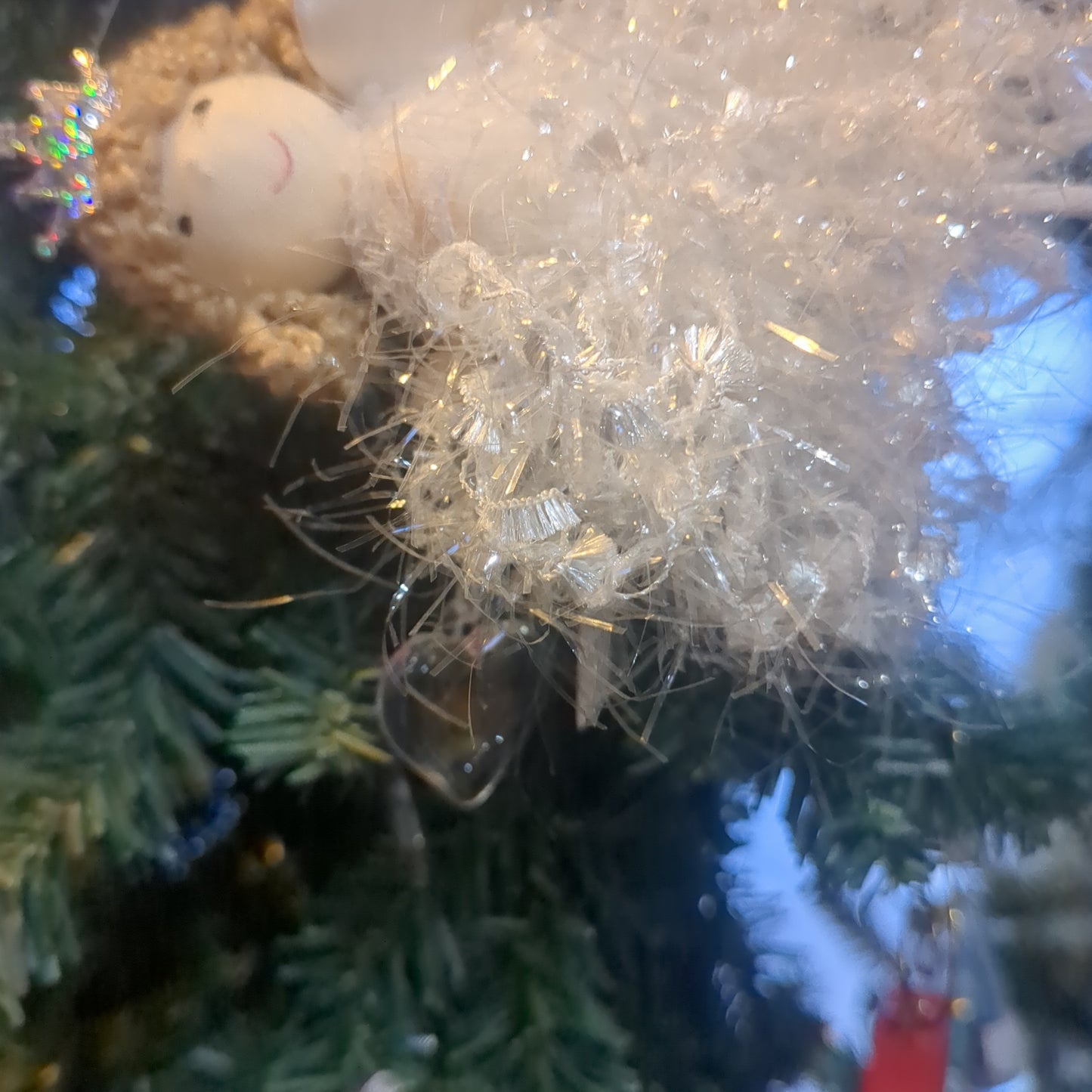 Soft Angel Ornament With Acrylic heart And Fuzzy Dress