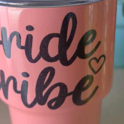 Shot glass / mini Tumbler salmon color says bride tribe