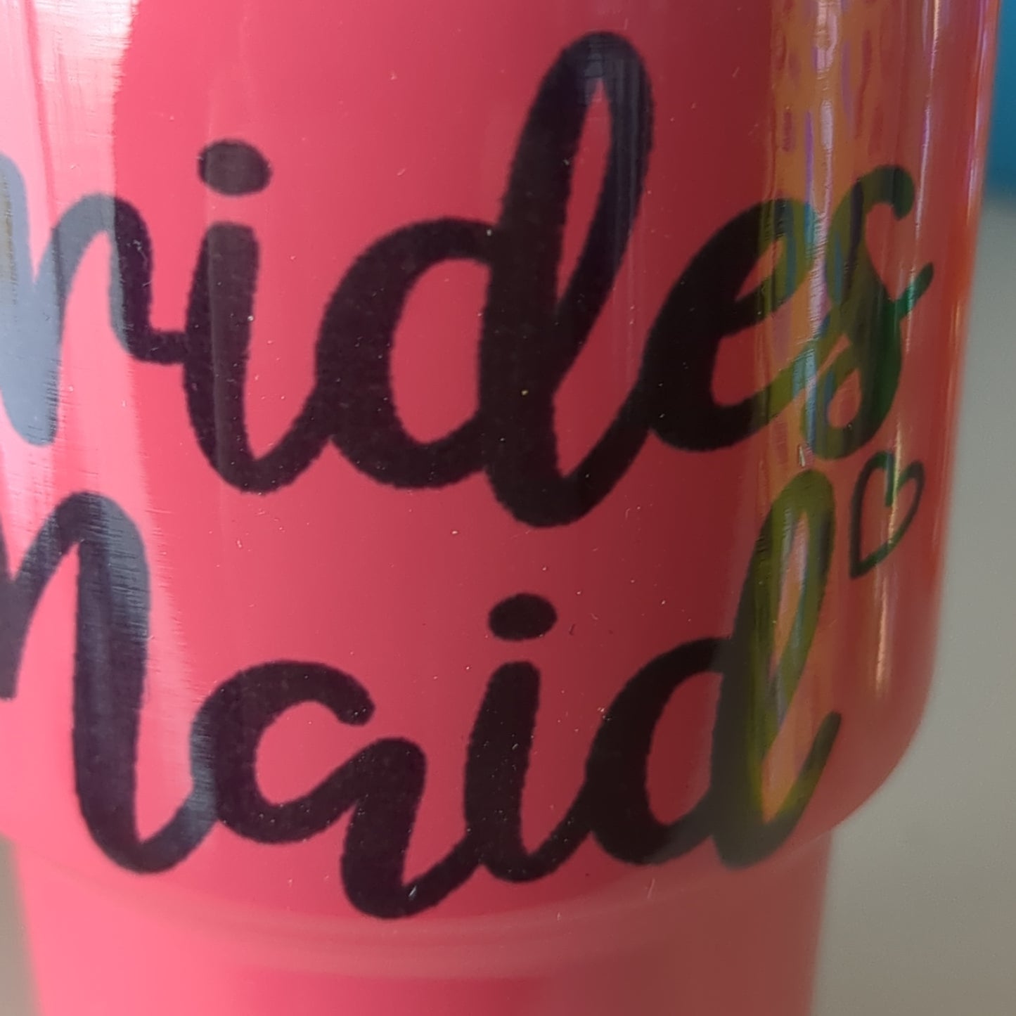 Shot glass / mini Tumbler hot pink says bridesmaid