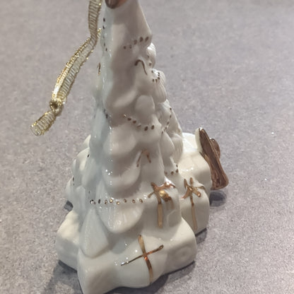 White and gold porcelain tree ornament