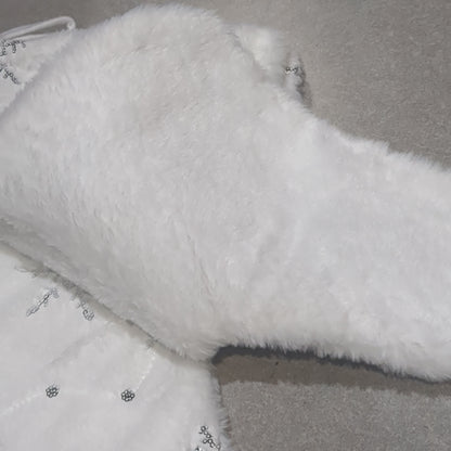 Stocking fuzzy white