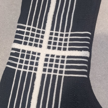 Stocking black with white stripes