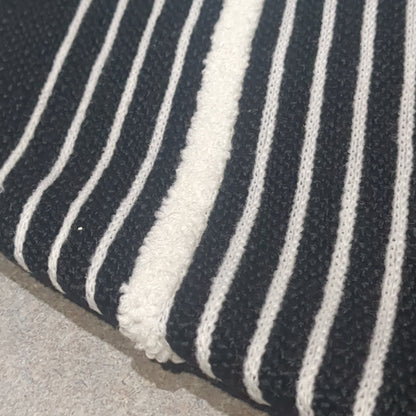 Stocking black with white stripes