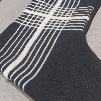 Stocking black with white stripes