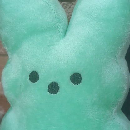 Plush colorful Easter bunny marshmallow candy sea foam green