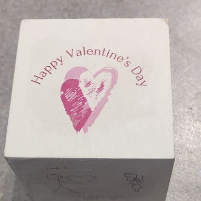 Valentine's Day cube hand drawn figures