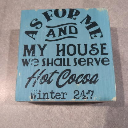 Wooden double sided sign 3 1/2" square