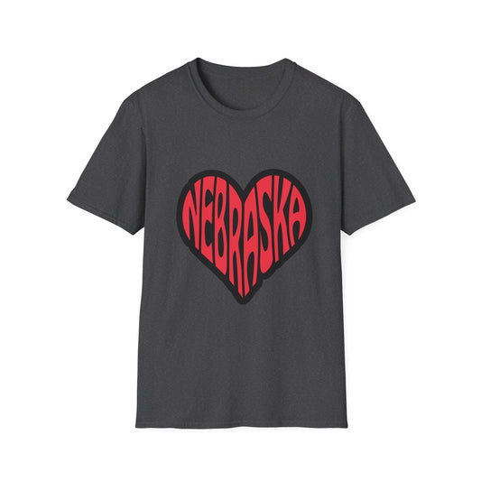 Nebraska Heart Unisex Softstyle T-Shirt