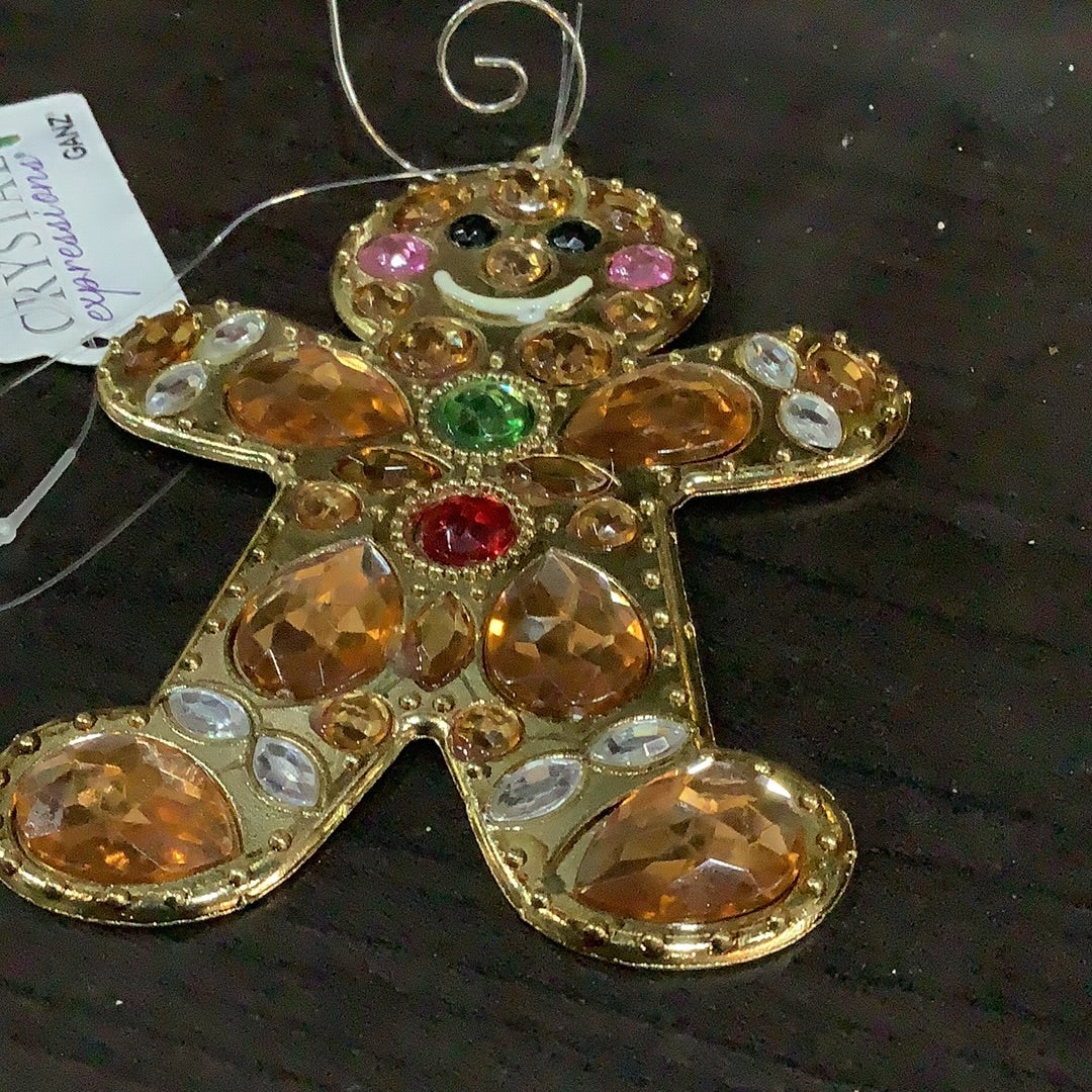 Gingerbread metal and jewel ornament