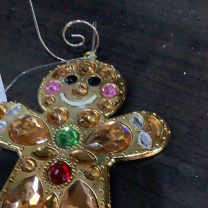 Gingerbread metal and jewel ornament