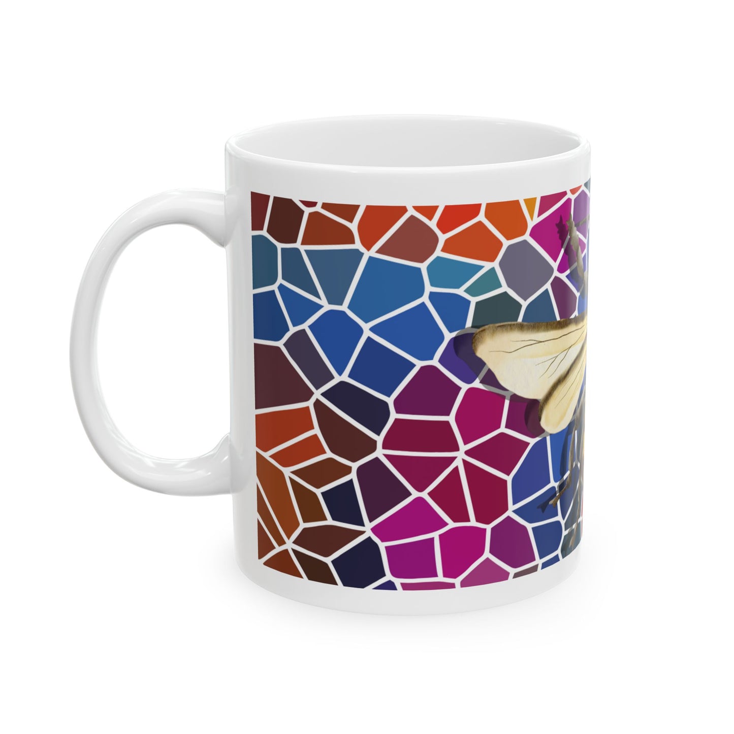 Bee & Stained Glass Ceramic Mug 11oz