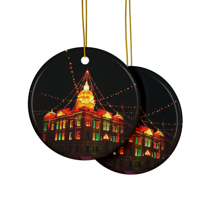 Ceramic Ornaments (1pc, 3pcs, 5pcs, 10pcs)  Minden, Nebraska Courthouse Lights