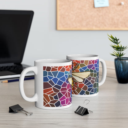 Bee & Stained Glass Ceramic Mug 11oz