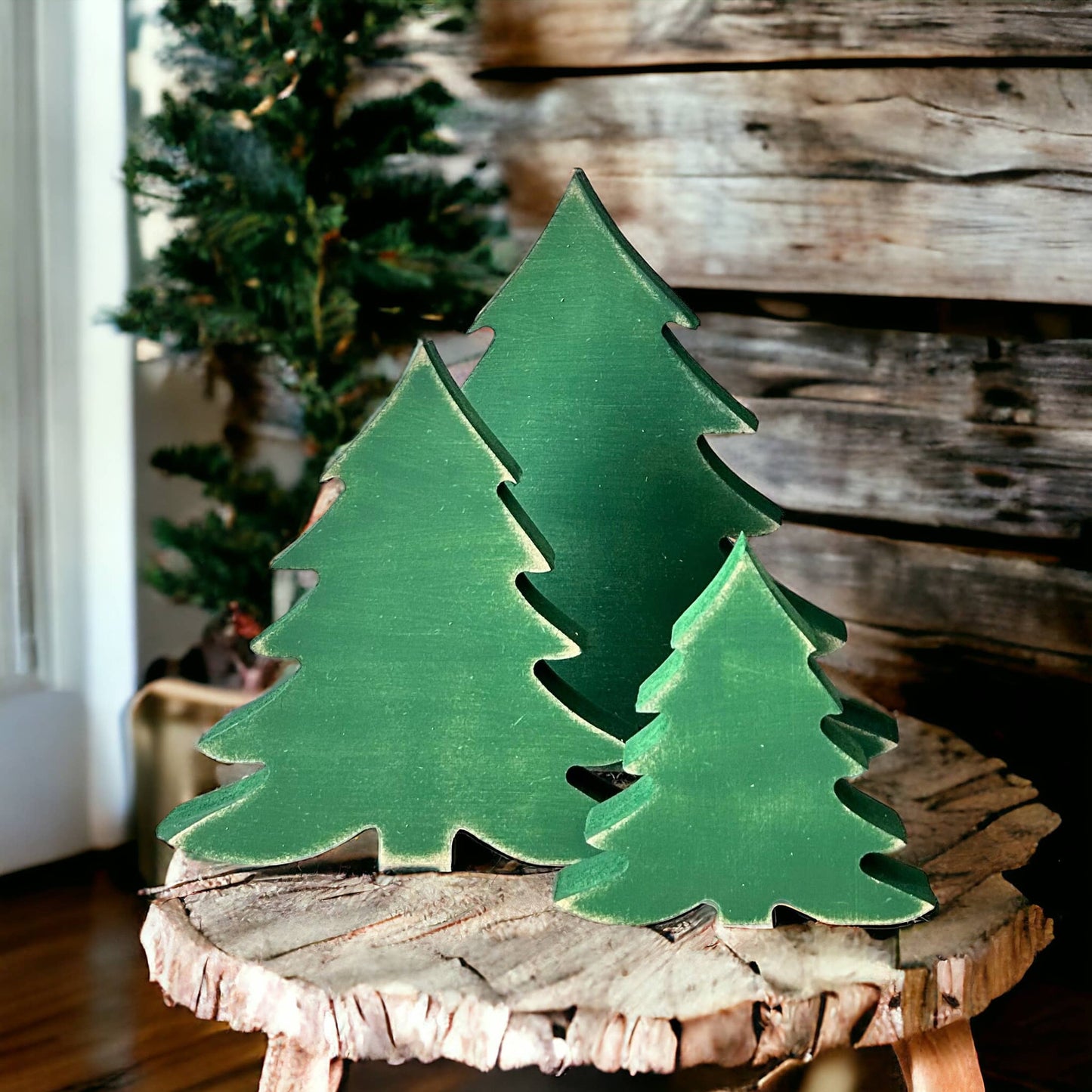 Primitive/Rustic Wood Christmas/Winter Tree - Fluffy: UNFINISHED / Tall