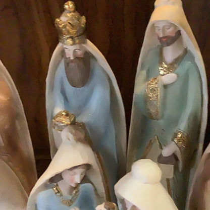 Gilded Nativity Scene, Set of 7