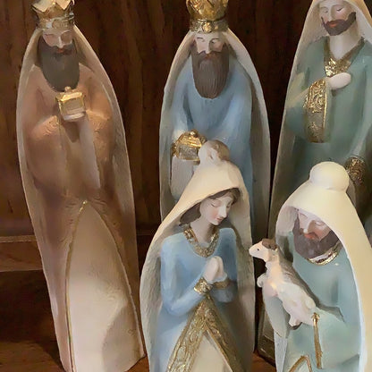 Gilded Nativity Scene, Set of 7