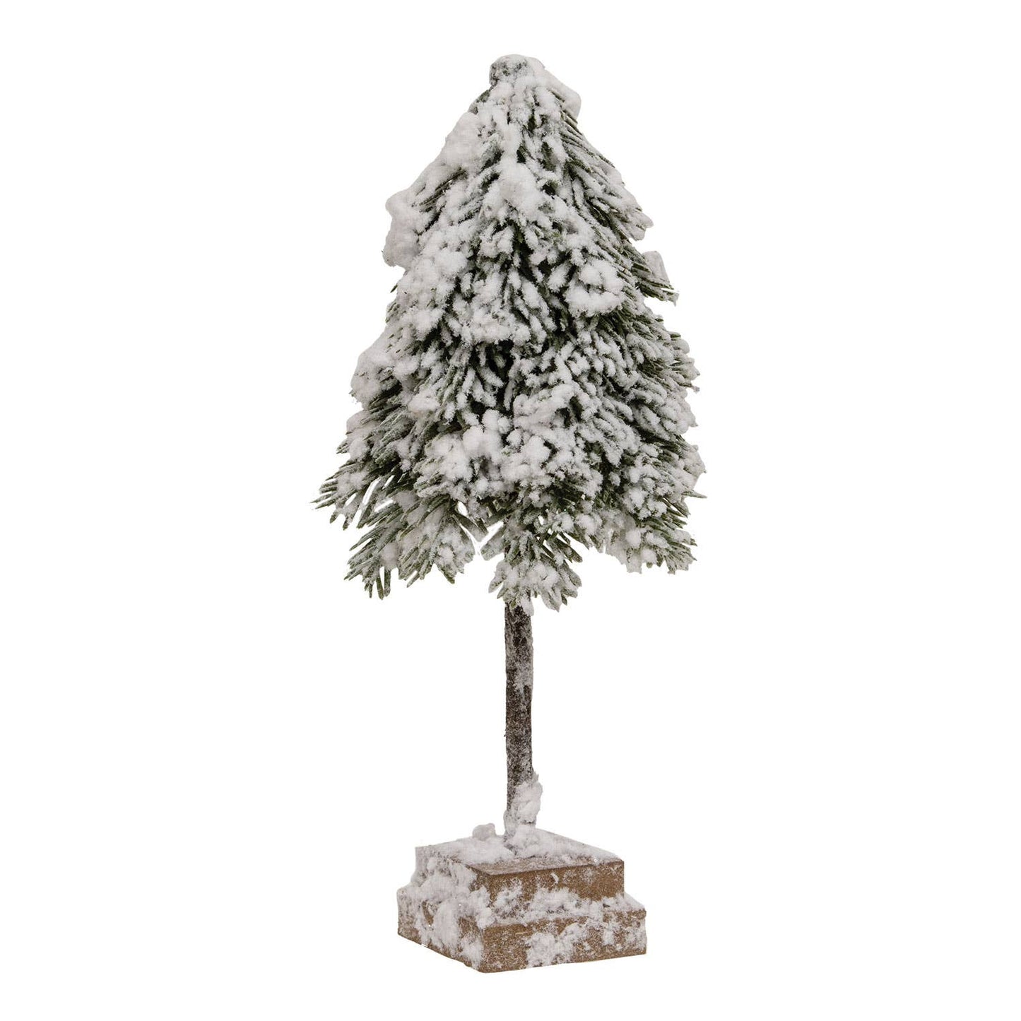 Heavy Snowy Weeping Pine Tree on Base, 12"