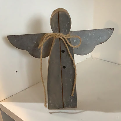 Wood and metal angel