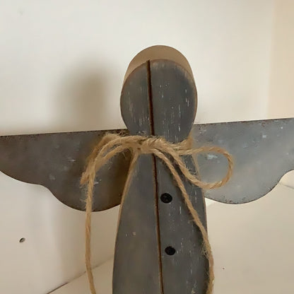 Wood and metal angel