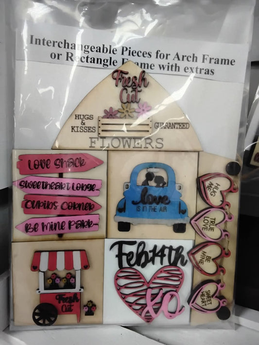 Valentine's Day Kit Interchangeable Arch or Rectangle frame