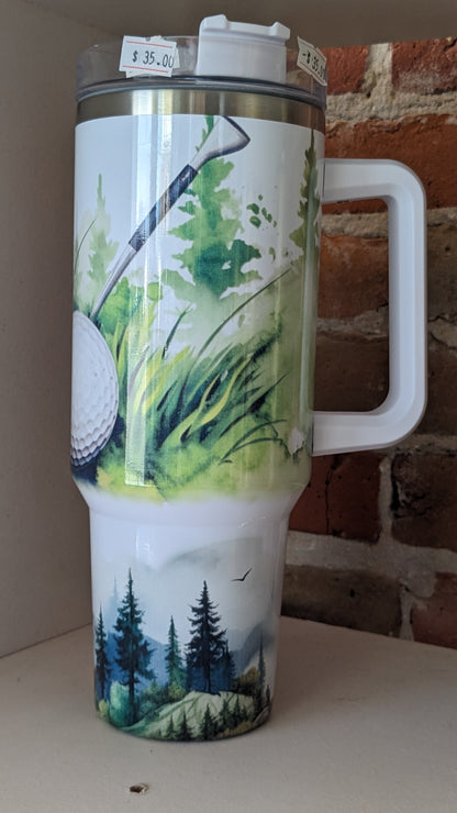 40 Oz Insulated Stainless Steel Tumbler Eat Sleep Golf Repeat