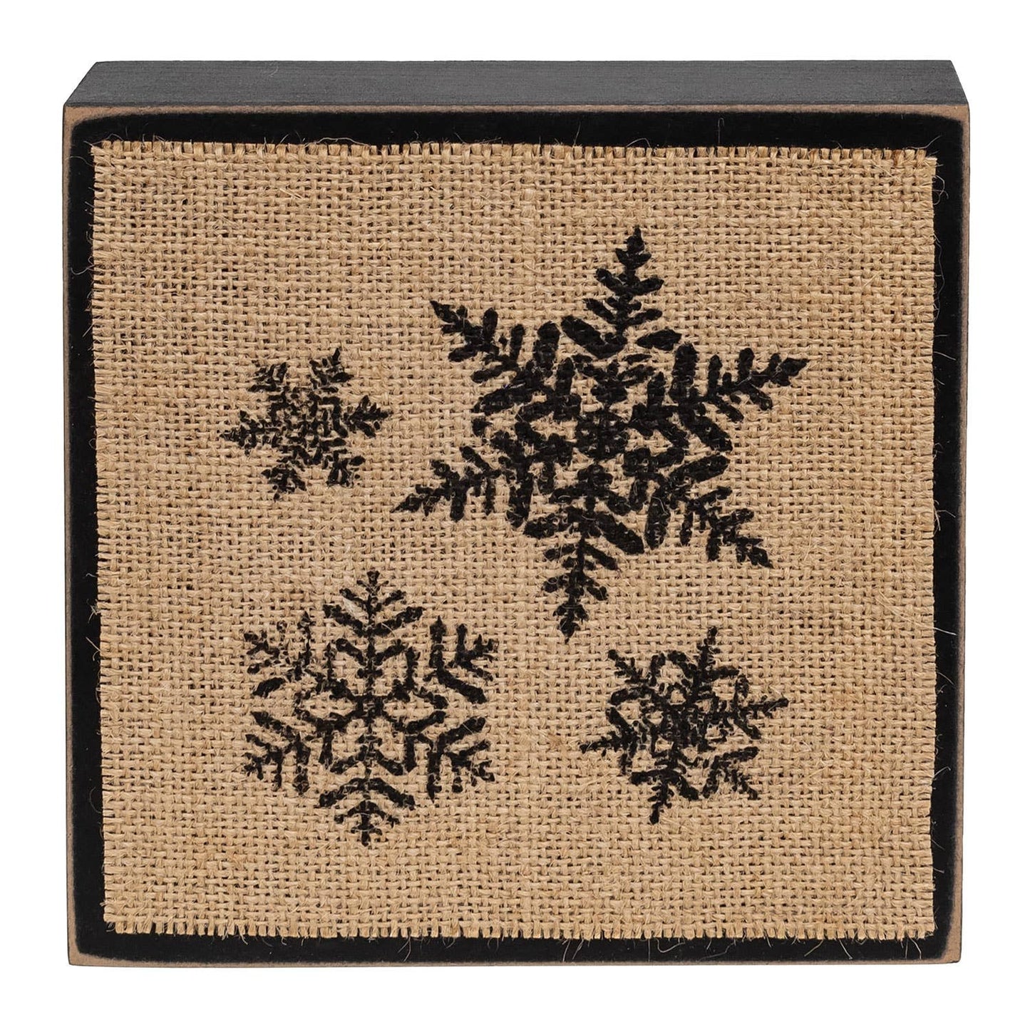 Stamped Burlap Snowflake Box Sign