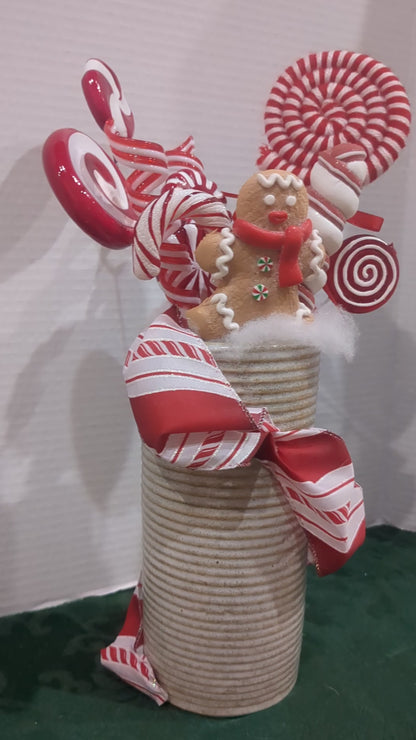 Peppermint themed Christmas sculpture