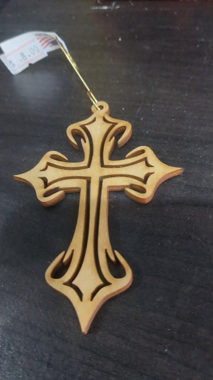 Wooden Cross Ornament