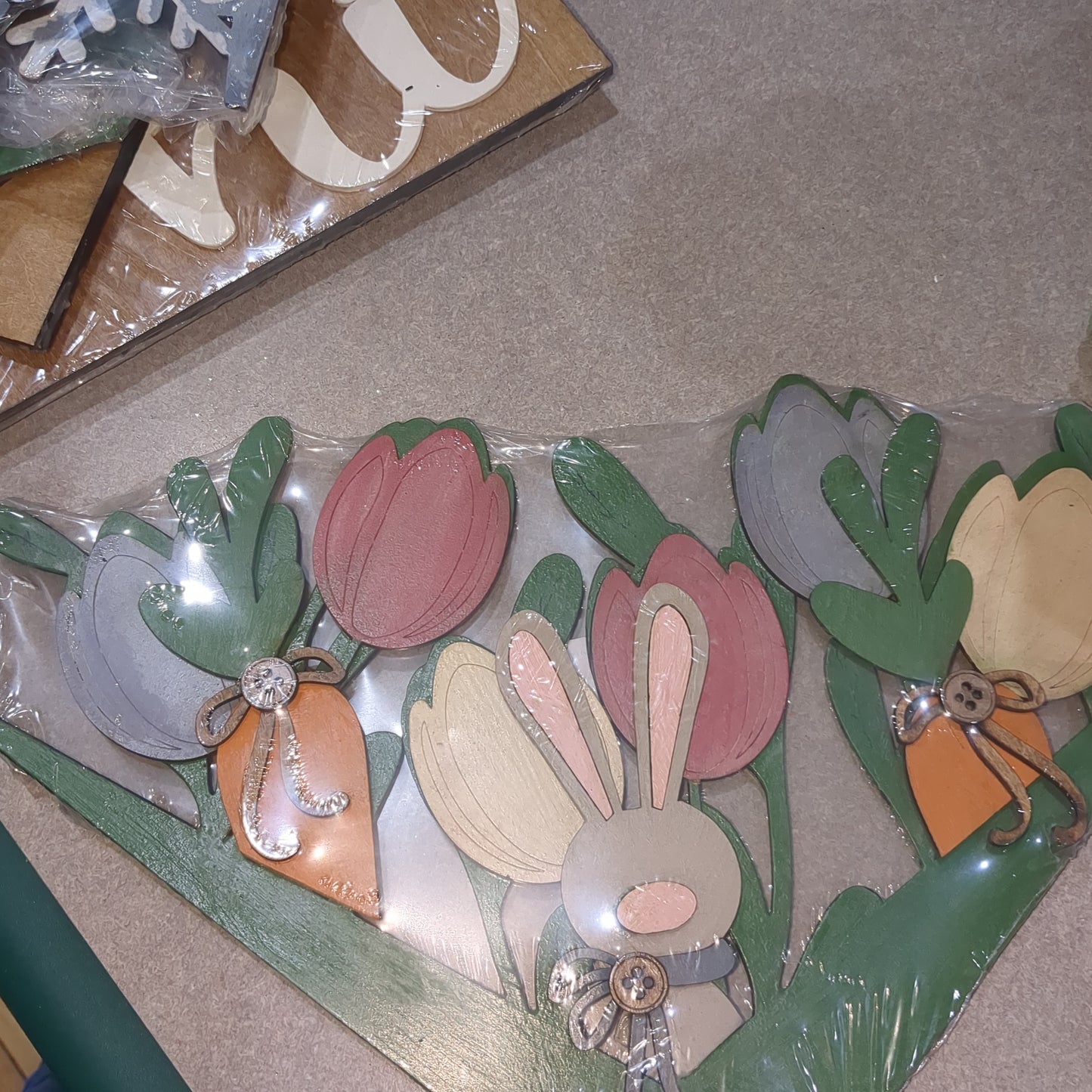 Easter tulip and bunny insert for envelope door sign