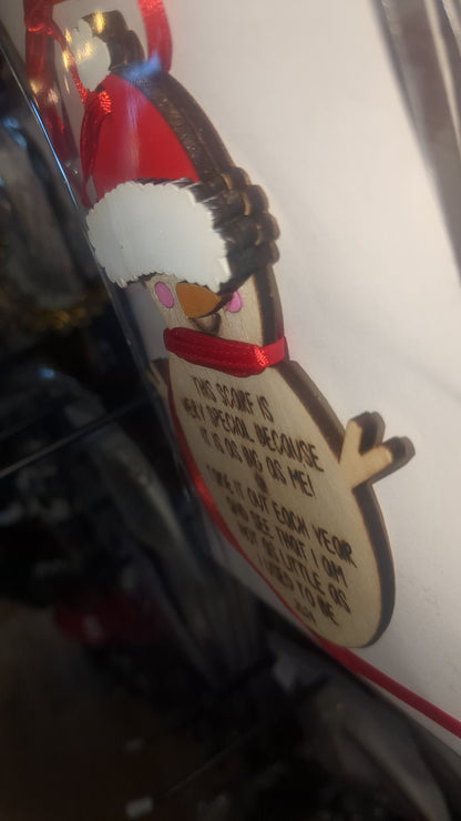 Wooden growth snowman ornament