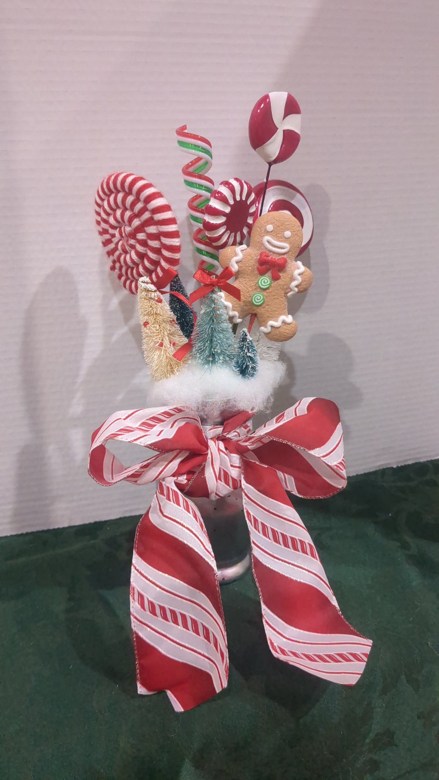 Peppermint themed Christmas sculpture