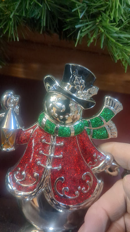 Stocking holder metal snowman