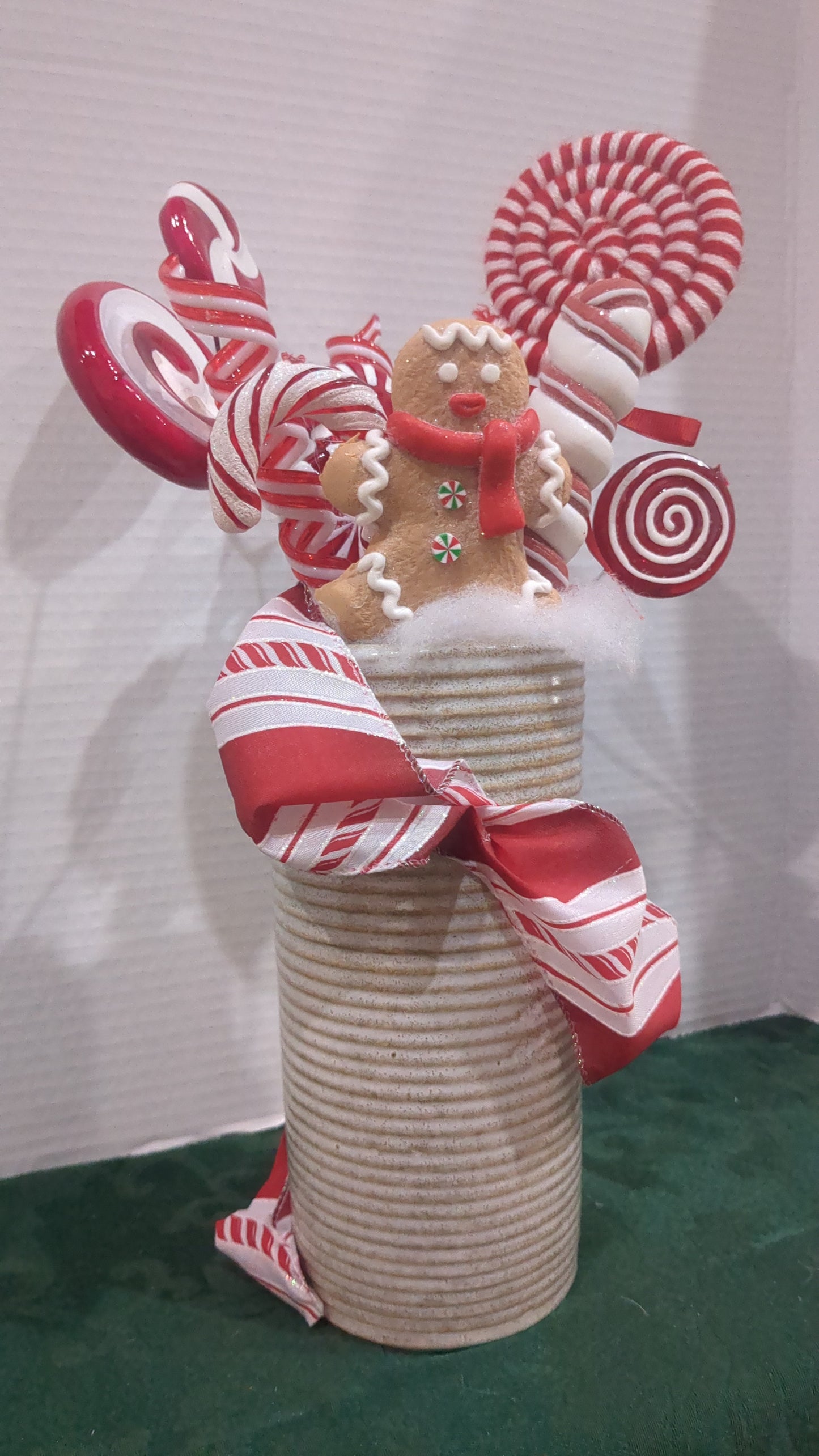 Peppermint themed Christmas sculpture