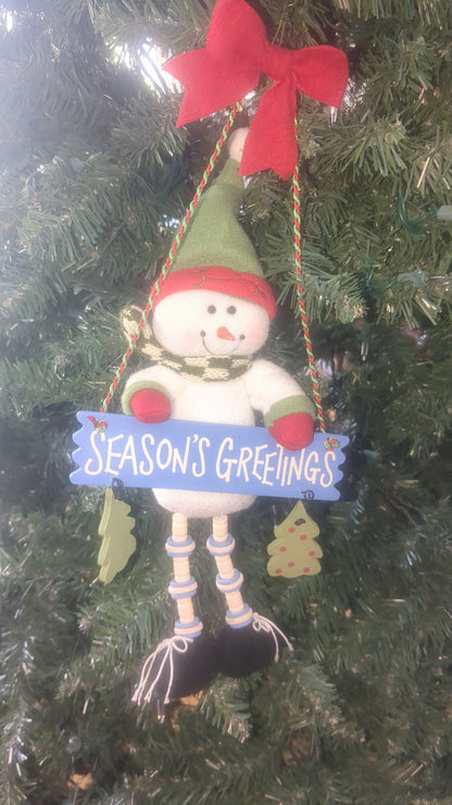 Snowman door hanger Season's Greetings  Avon